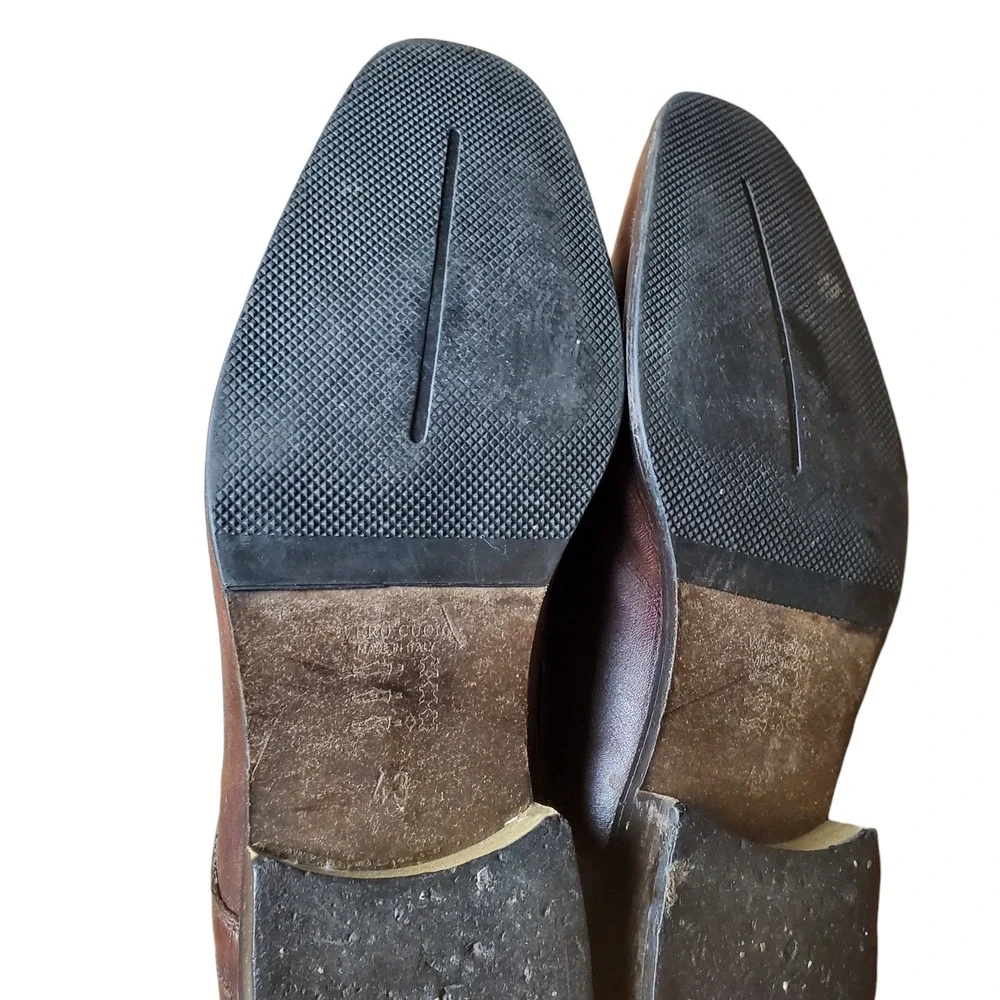 Dasthon‎ Mens Brown Leather Square Toe Oxford Dress Shoes Size US 10 EU 43